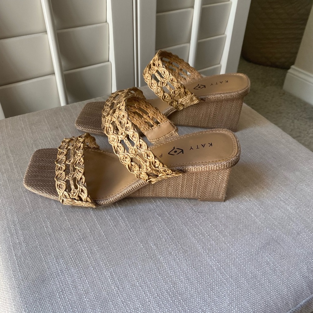 Katy Perry Collections Wedge Sandals - Gold and Brown